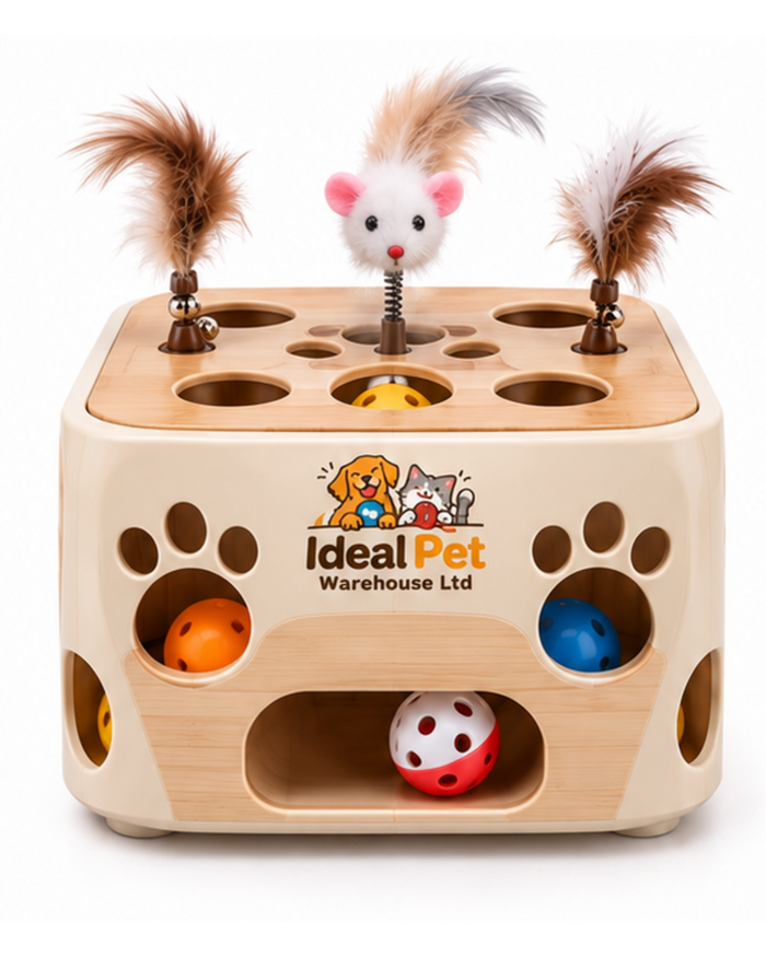 Ideal Pet Warehouse Ltd Cream/Tan Cat Paw-Reach Puzzle Box