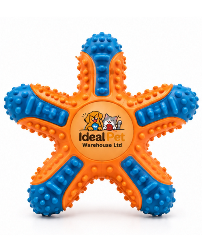 Ideal Pet Warehouse Ltd Orange/Blue Dog Starfish Chew Toy