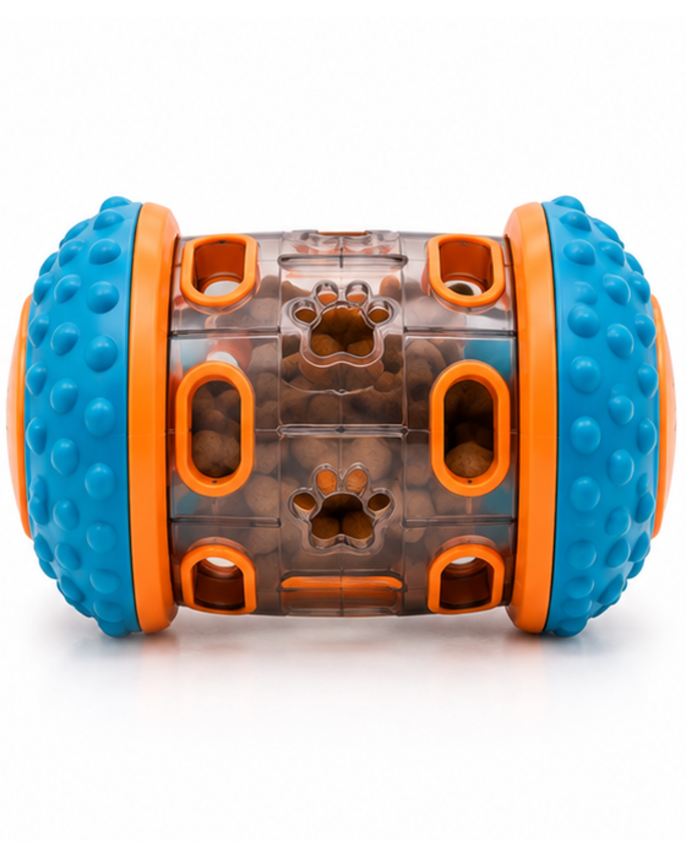 Ideal Pet Warehouse Ltd Blue/Orange Dog Treat-Dispensing Puzzle Drum