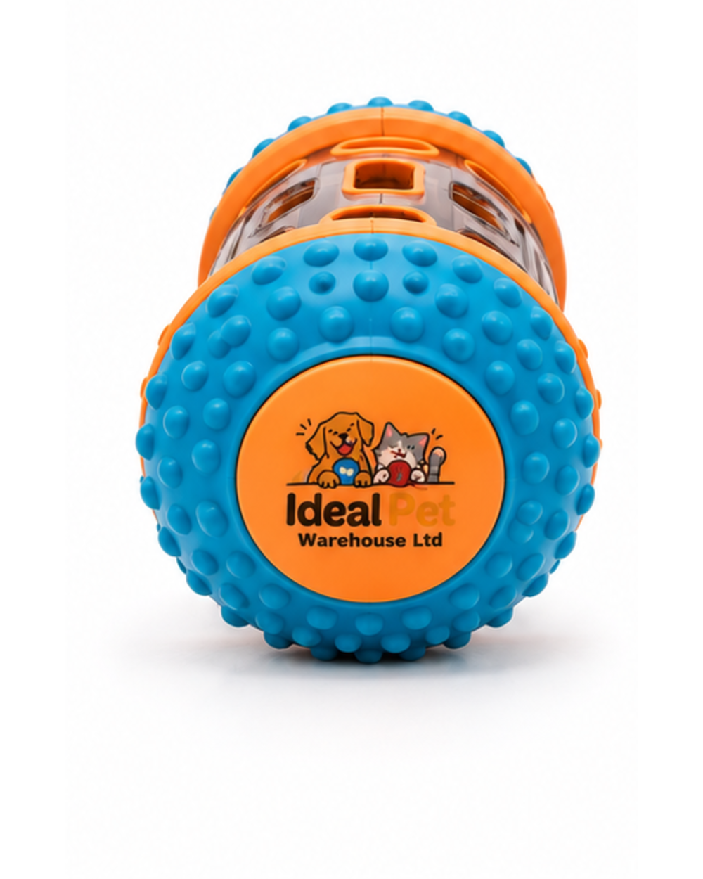 Ideal Pet Warehouse Ltd Blue/Orange Dog Treat-Dispensing Puzzle Drum