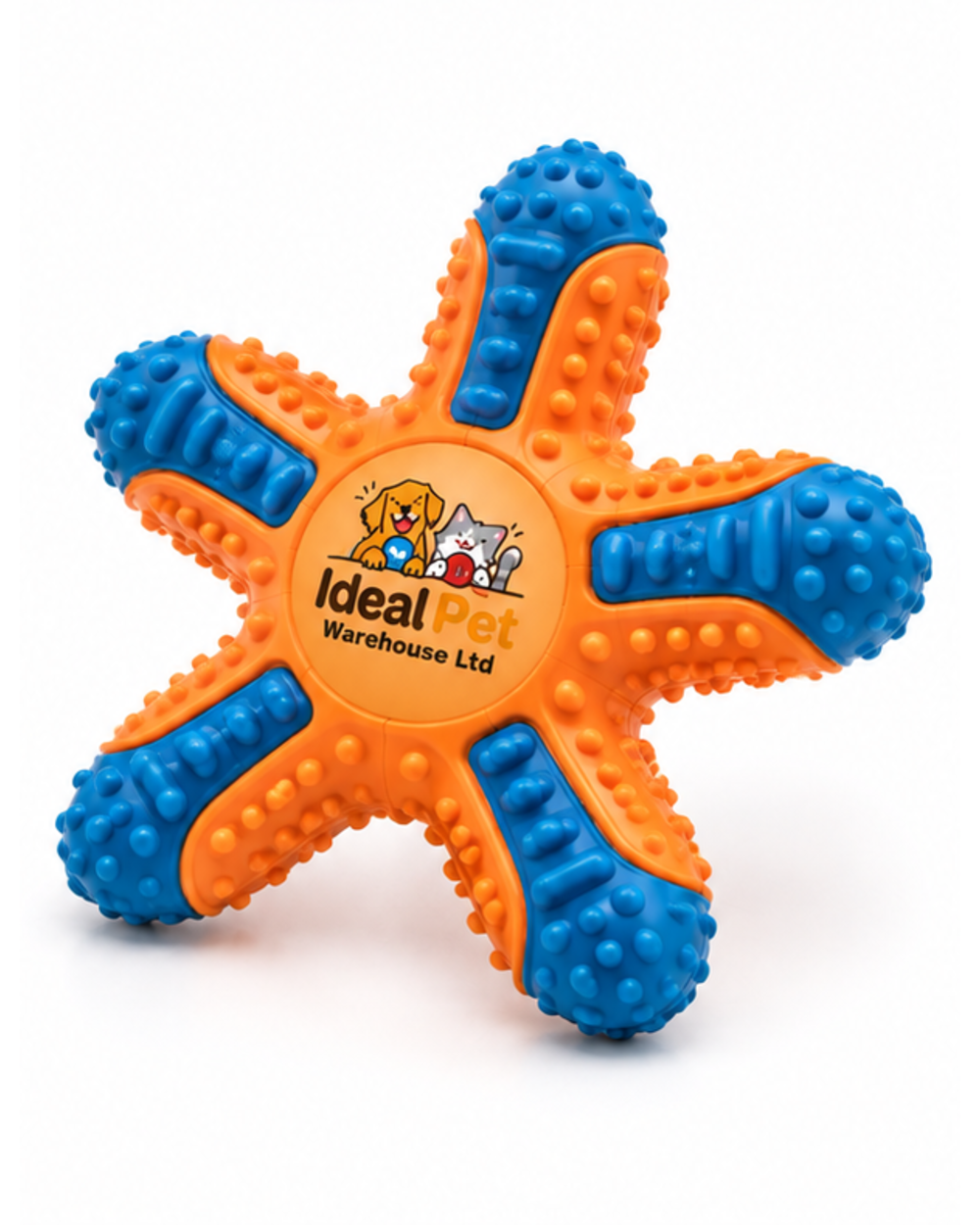 Ideal Pet Warehouse Ltd Orange/Blue Dog Starfish Chew Toy