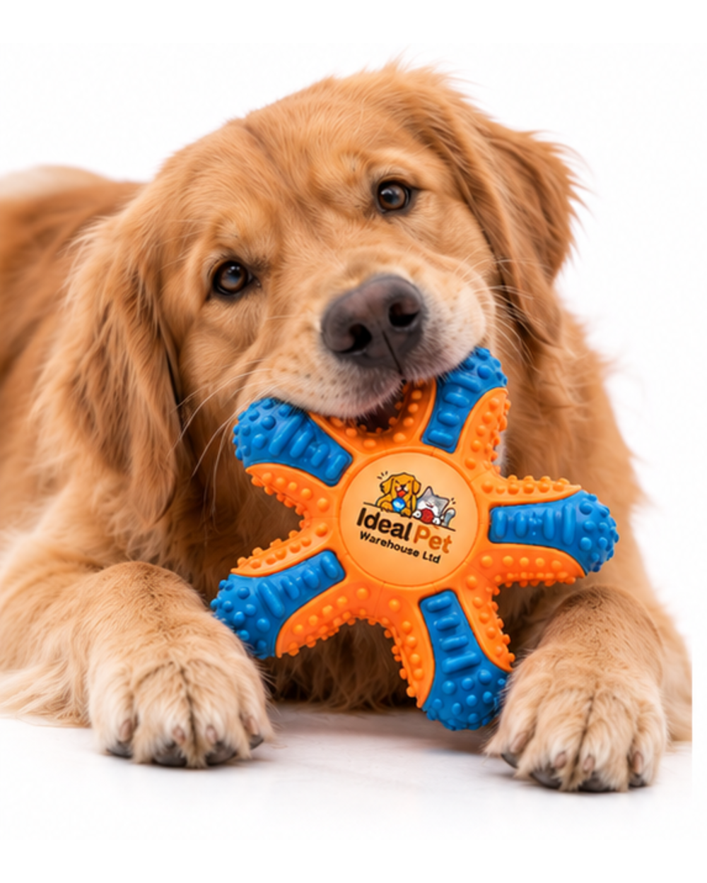 Ideal Pet Warehouse Ltd Orange/Blue Dog Starfish Chew Toy