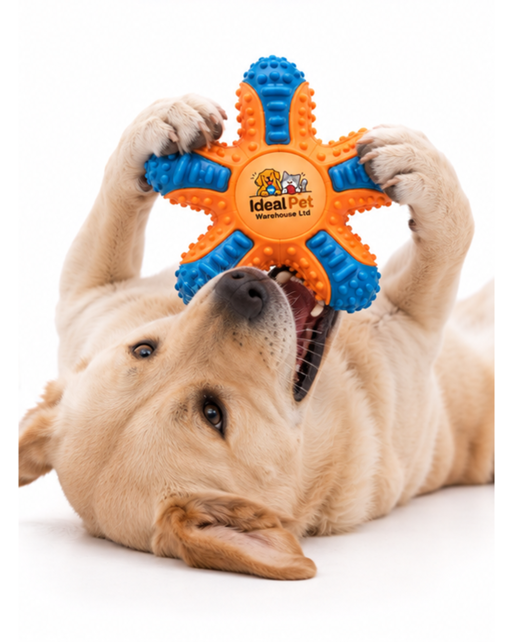 Ideal Pet Warehouse Ltd Orange/Blue Dog Starfish Chew Toy