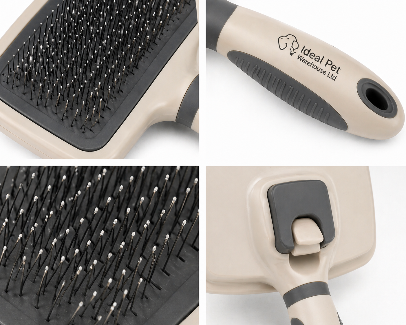 Self-Cleaning Pet Grooming Brush – Slicker Brush for Dogs & Cats, Deshedding Hair Remover with Ergonomic Handle | Ideal Pet Warehouse Ltd