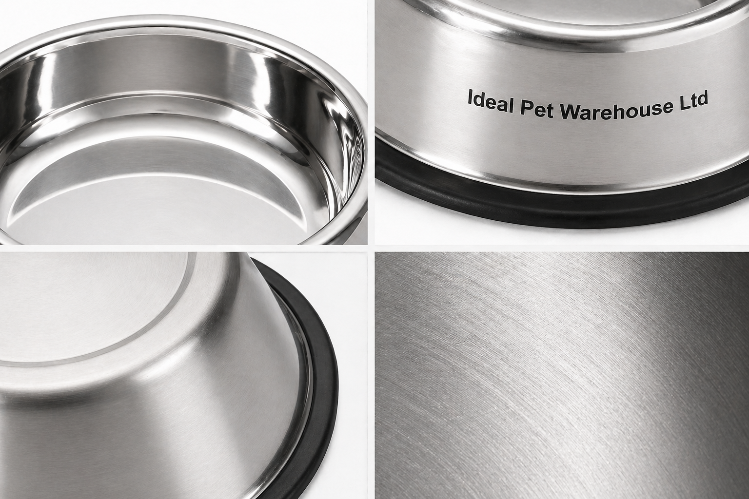 Stainless Steel Pet Bowl with Anti-Slip Base – Durable Dog & Cat Feeding Bowl, Non-Skid Food & Water Dish Ideal Pet Warehouse Ltd